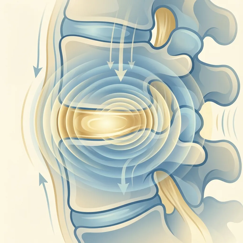 Shock absorption mechanism in spinal discs
